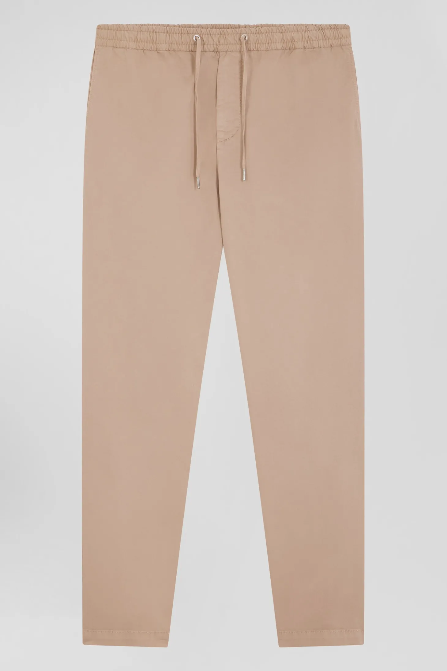 Pantalon taille élastique en coton stretch beige coupe Modern
