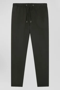 Pantalon taille élastique en coton stretch noir coupe Modern