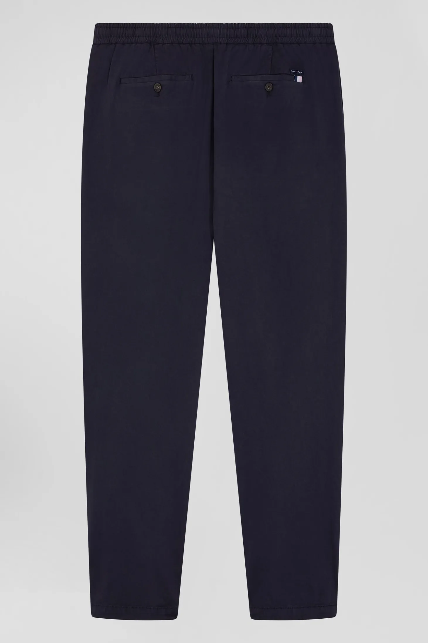 Pantalon taille élastique en coton stretch bleu marine coupe Modern