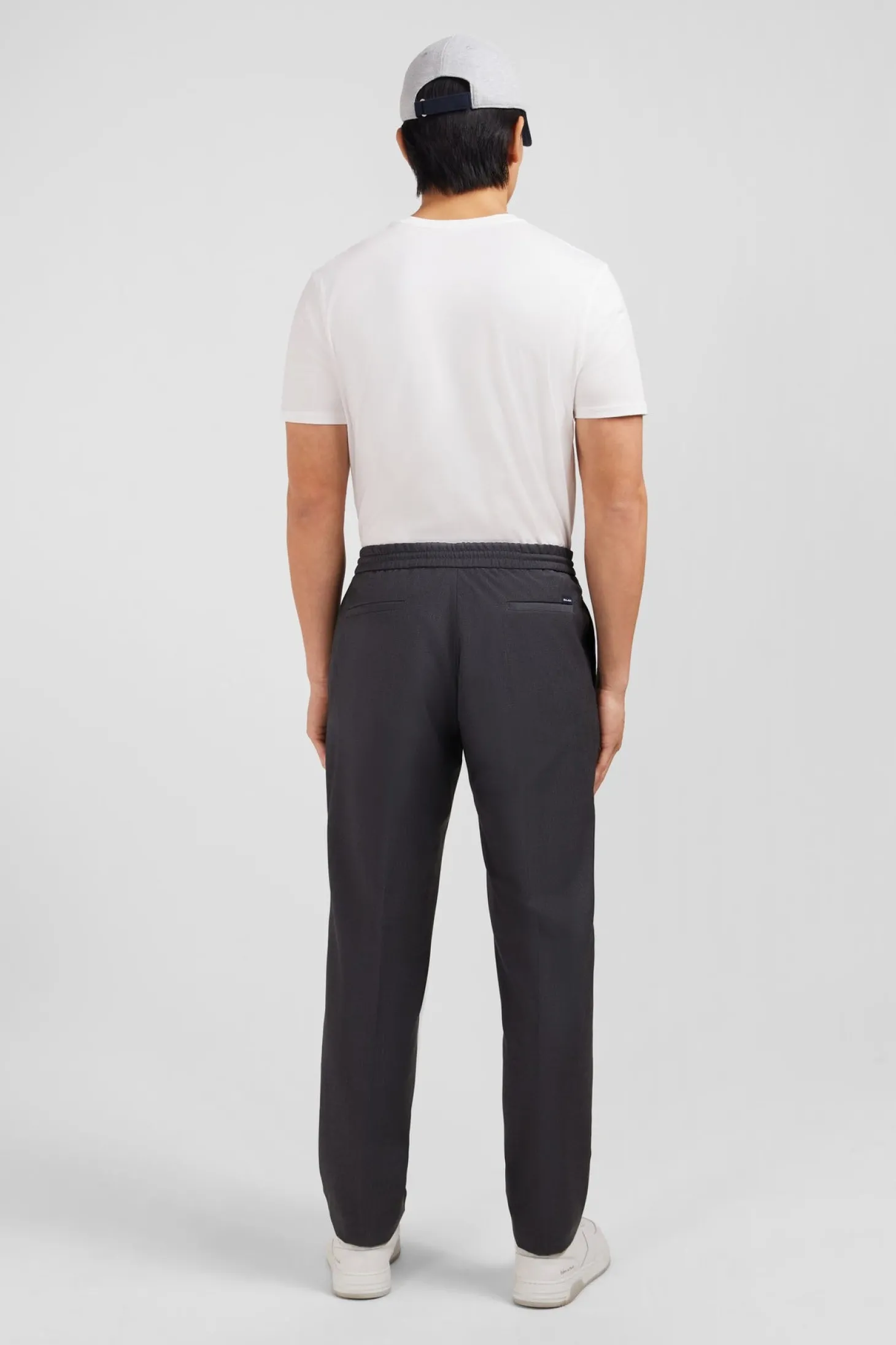 Pantalon taille élastiquée gris