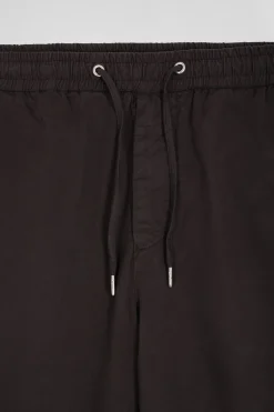 Pantalon taille élastique en coton stretch marron coupe Modern