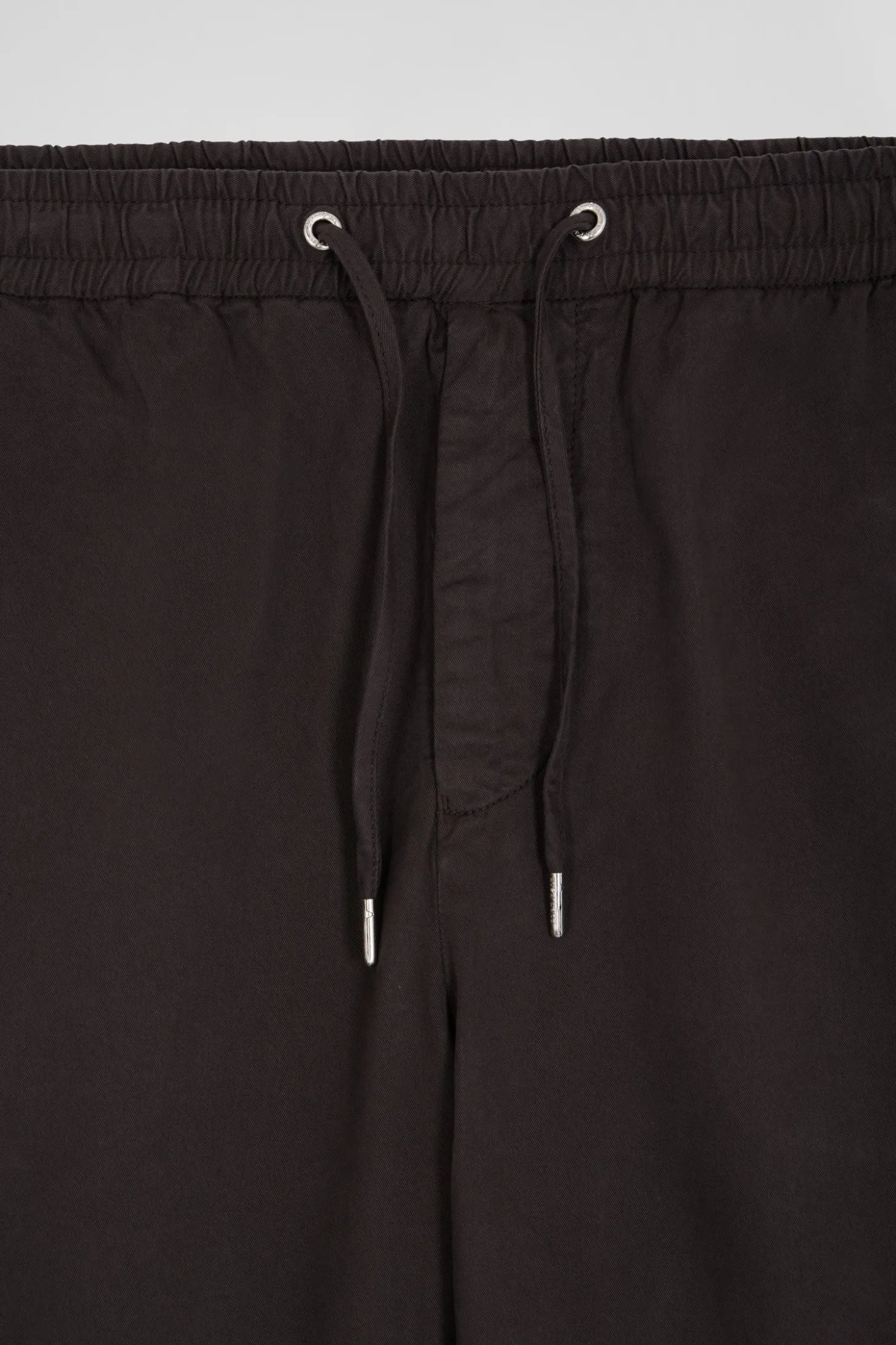 Pantalon taille élastique en coton stretch marron coupe Modern