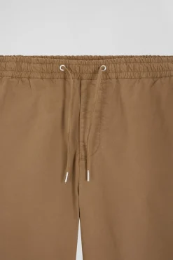 Pantalon taille élastique en coton stretch camel coupe Modern