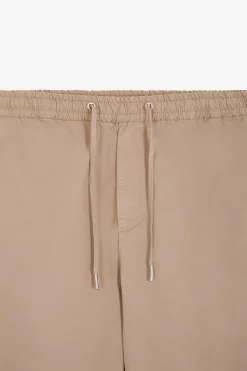 Pantalon taille élastique en coton stretch beige coupe Modern