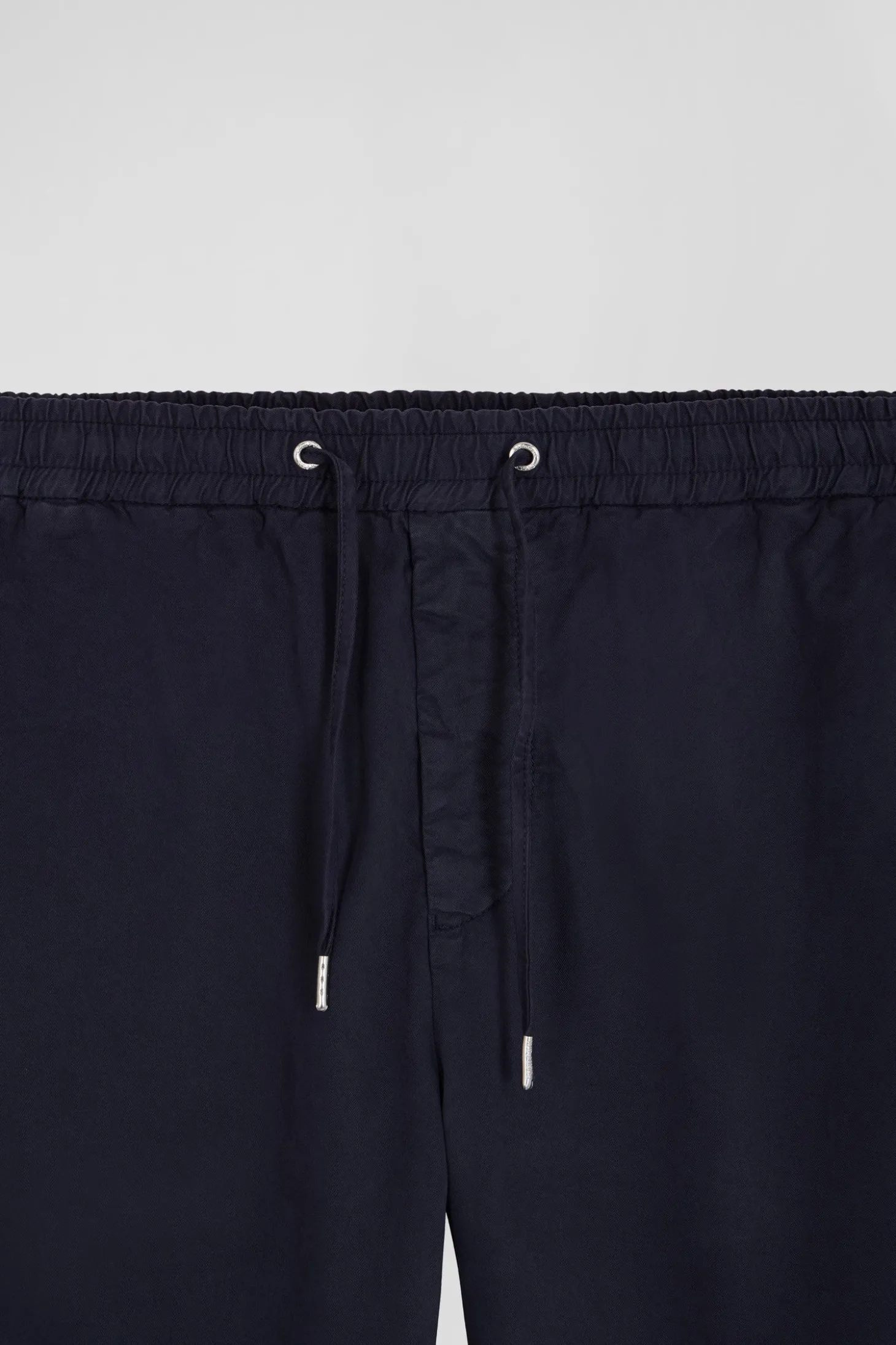 Pantalon taille élastique en coton stretch bleu marine coupe Modern