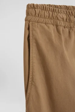 Pantalon taille élastique en coton stretch camel coupe Modern