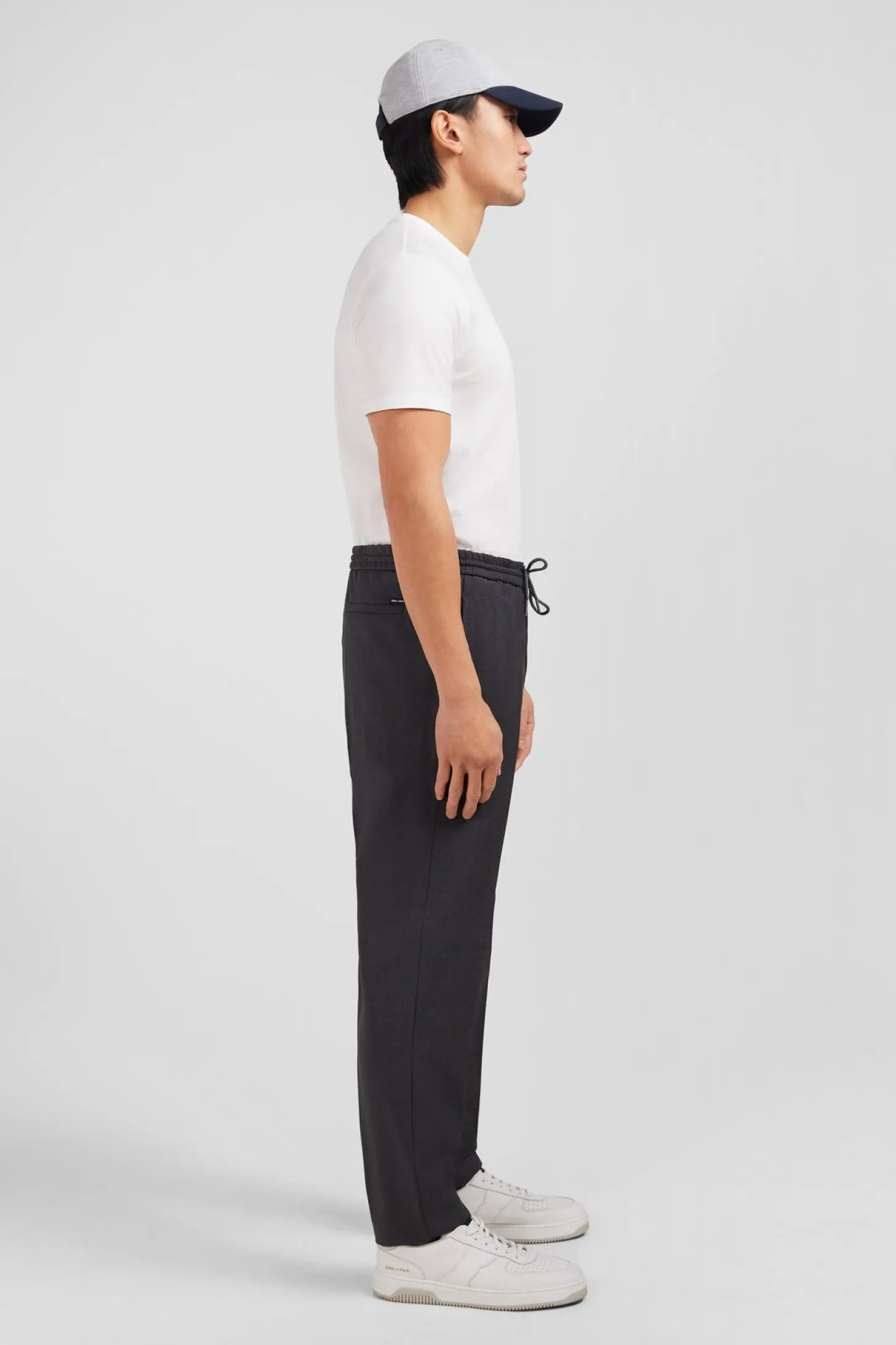 Pantalon taille élastiquée gris
