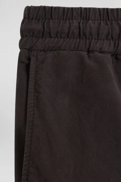 Pantalon taille élastique en coton stretch marron coupe Modern