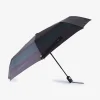 Parapluie bleu marine pliant à rayures