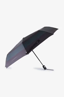 Parapluie bleu marine pliant à rayures