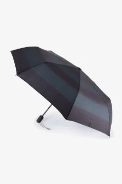 Parapluie bleu marine pliant à rayures