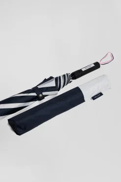 Parapluie cerclé bleu marine