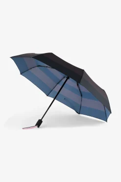 Parapluie noir pliant à rayures
