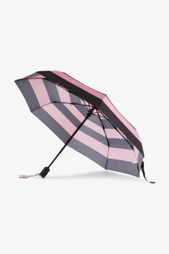Parapluie rose pliant à rayures