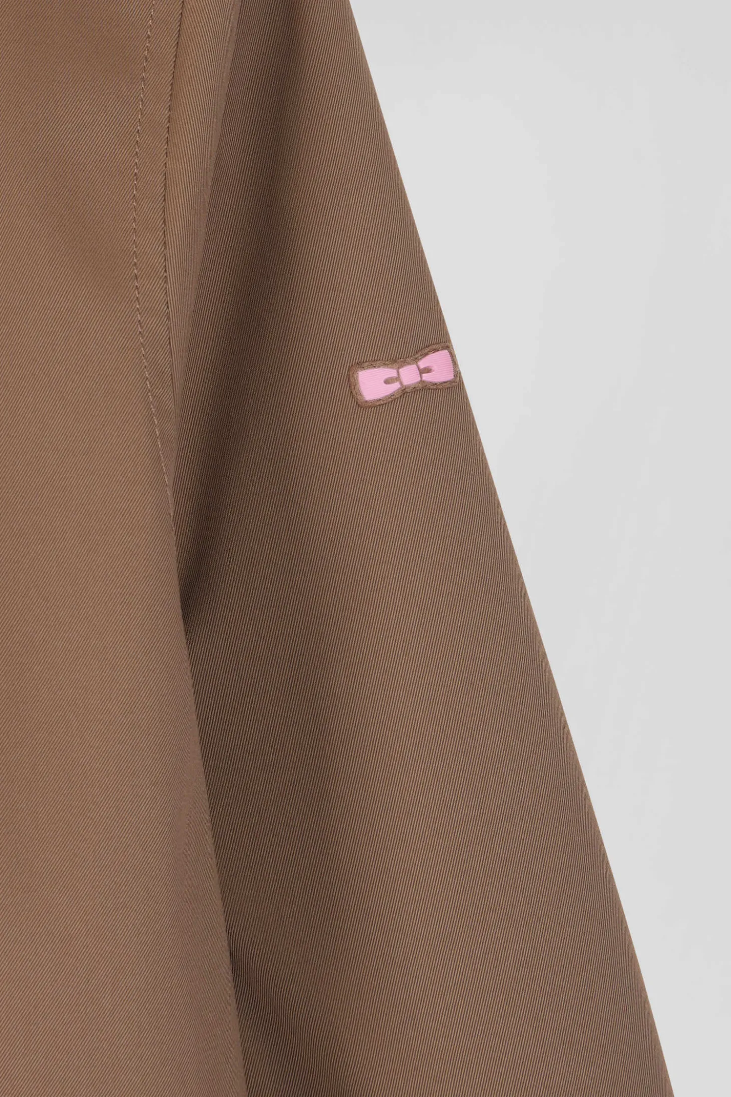 Parka longue à capuche en nylon marron