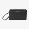 Pochette noire en cuir