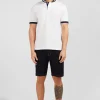 Polo blanc en coton pima avec détails contrastés