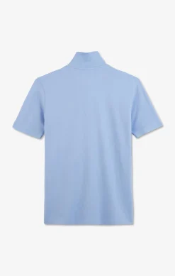 Polo bleu en coton pima stretch