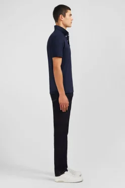Polo bleu marine en coton pima stretch
