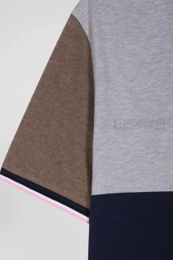 Polo manches courtes Barbarian en piqué coton bleu foncé coupe Regular