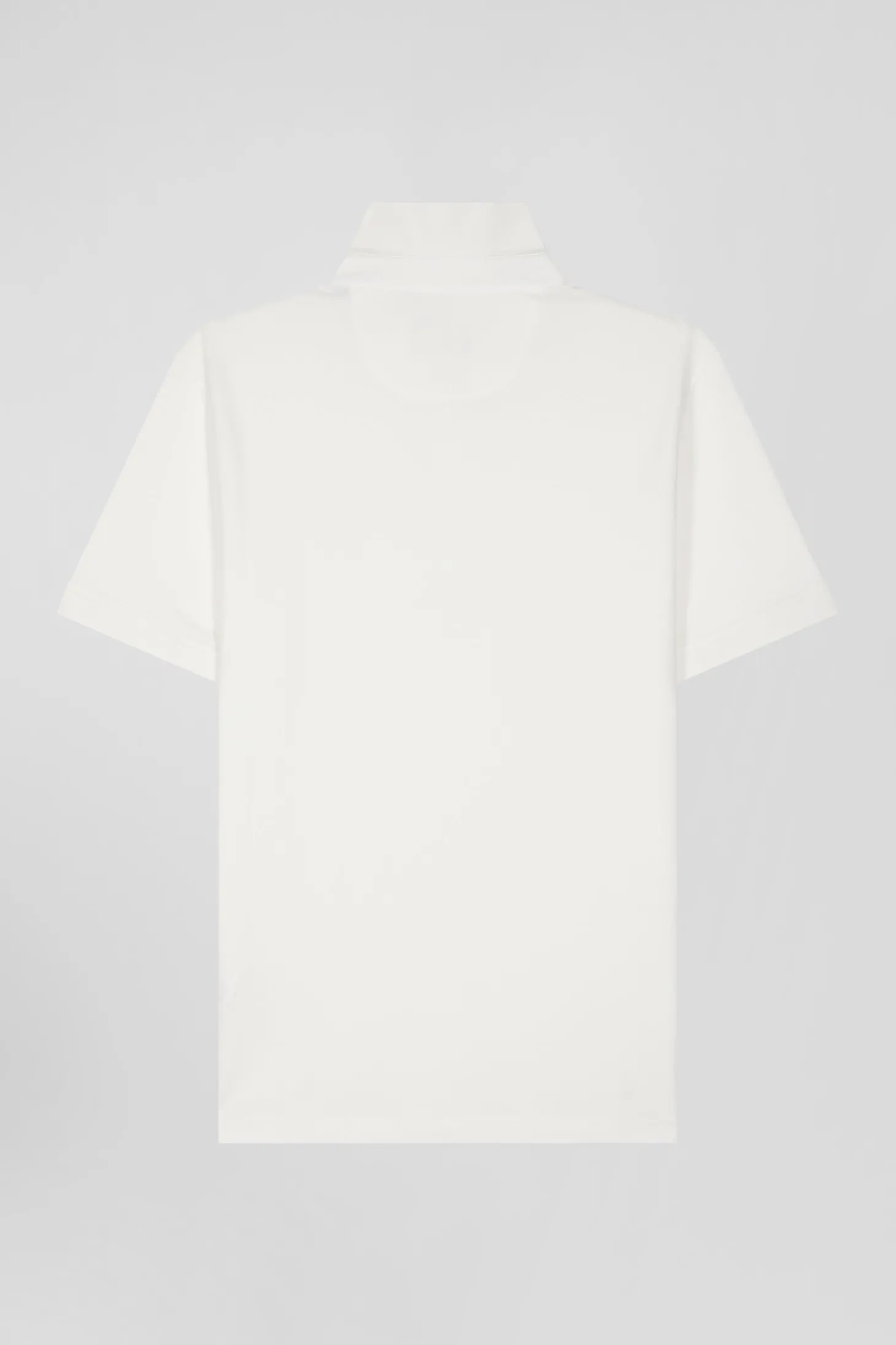 Polo manches courtes en coton stretch écru coupe Slim