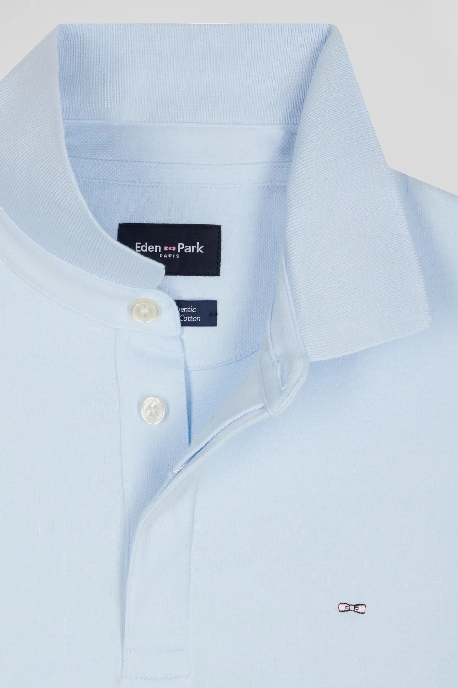 Polo manches courtes en coton stretch ciel coupe Slim