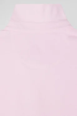 Polo manches courtes en coton stretch rose coupe Slim