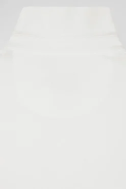 Polo manches courtes en coton stretch écru coupe Slim