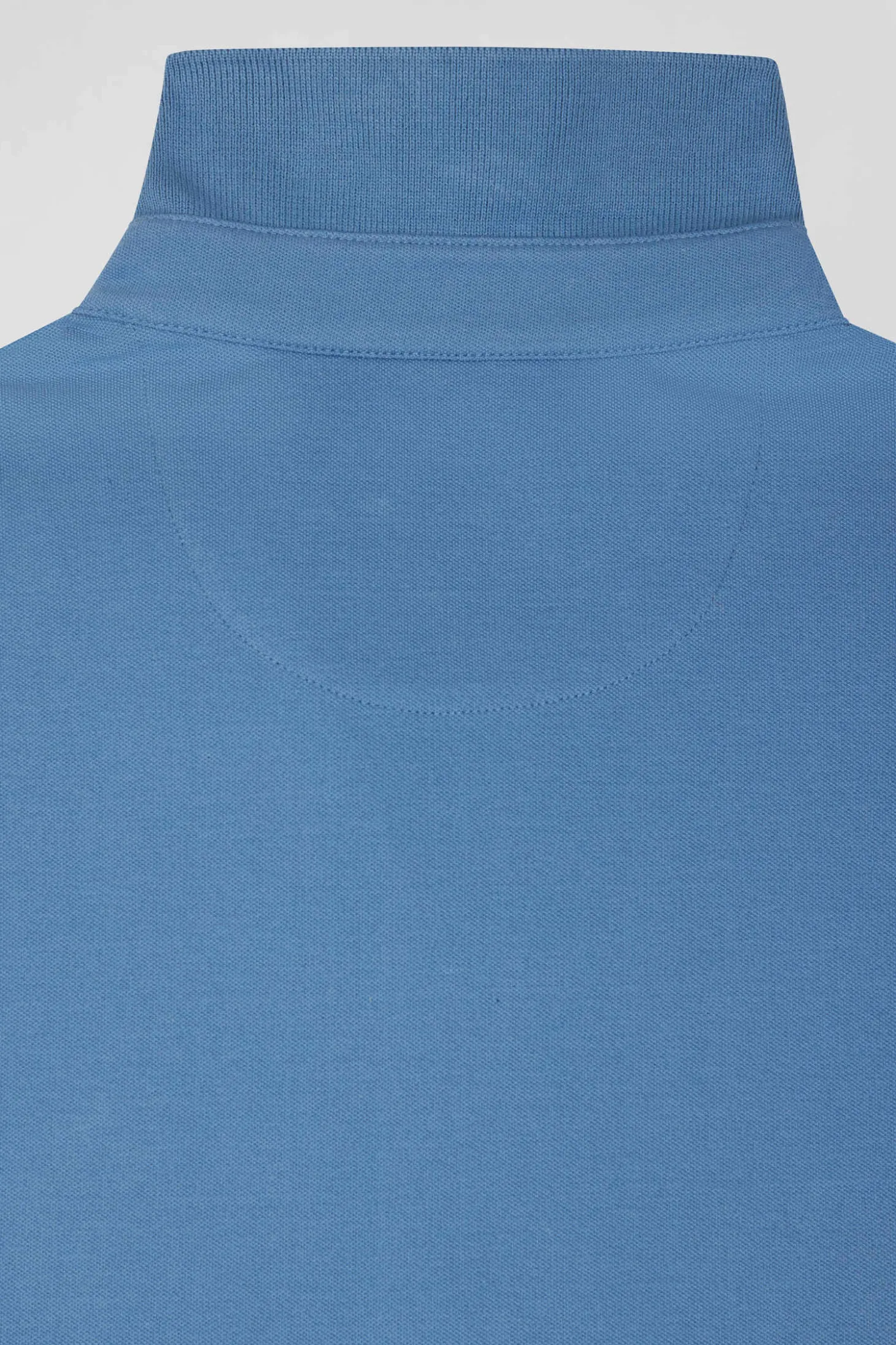 Polo manches courtes en coton stretch bleu coupe Slim