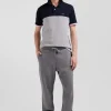 Polo manches courtes en piqué coton gris détails contrastés broderie nœud papillon coupe Regular