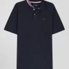 Polo manches courtes en piqué coton bleu marine coupe Regular