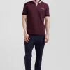 Polo manches courtes en piqué coton bordeaux broderie cerclée coupe Regular
