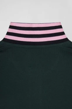 Polo manches courtes en piqué coton vert coupe Regular
