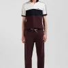 Polo manches courtes tricolore en piqué coton bordeaux inscription Eden Park coupe Regular