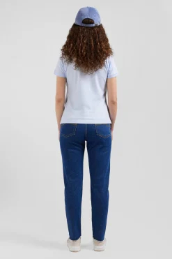 Polo manches courtes uni en coton stretch ciel coupe Slim