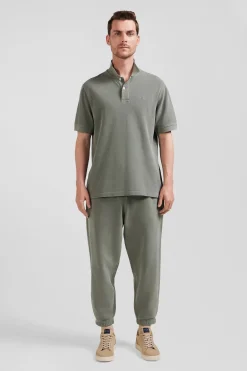 Polo manches courtes unisexe en piqué coton kaki surteint coupe Oversized