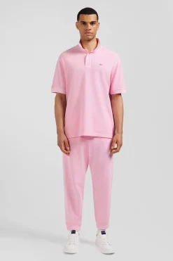 Polo manches courtes unisexe en piqué coton rose surteint coupe Oversized