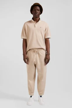 Polo manches courtes unisexe en piqué coton beige surteint coupe Oversized