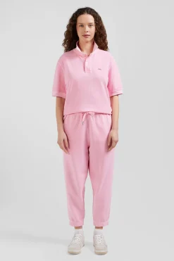 Polo manches courtes unisexe en piqué coton rose surteint coupe Oversized