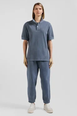 Polo manches courtes unisexe en piqué coton gris surteint coupe Oversized