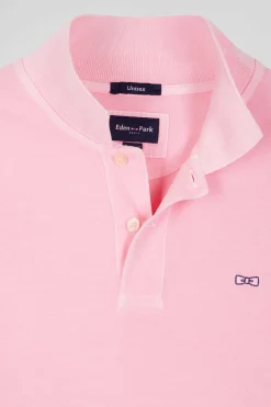 Polo manches courtes unisexe en piqué coton rose surteint coupe Oversized