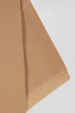 Polo manches courtes unisexe en piqué coton camel surteint coupe Oversized