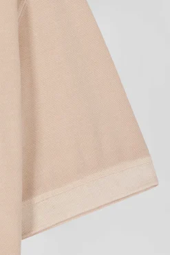 Polo manches courtes unisexe en piqué coton beige surteint coupe Oversized