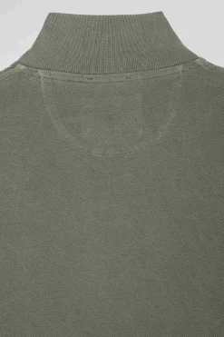 Polo manches courtes unisexe en piqué coton kaki surteint coupe Oversized