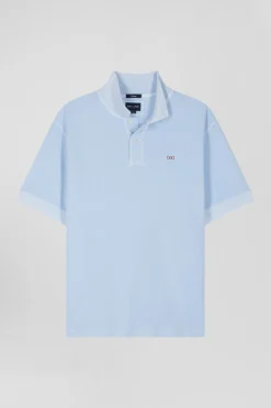 Polo manches courtes unisexe en piqué coton ciel surteint coupe Oversized