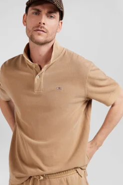 Polo manches courtes unisexe en piqué coton camel surteint coupe Oversized
