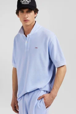 Polo manches courtes unisexe en piqué coton ciel surteint coupe Oversized