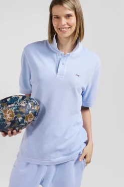 Polo manches courtes unisexe en piqué coton ciel surteint coupe Oversized