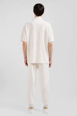 Polo manches courtes unisexe en piqué coton écru surteint coupe Oversized