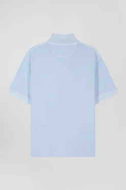 Polo manches courtes unisexe en piqué coton ciel surteint coupe Oversized